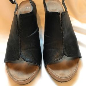 Aerology slingback sandals w/cork heel.